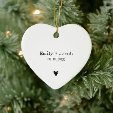 Personalized Wedding Couples Married Engagement Ceramic Ornament