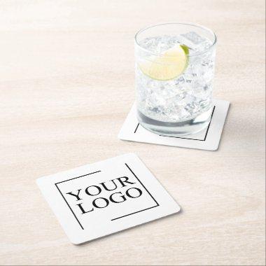 Personalized Wedding Custom Idea Add Logo Square Paper Coaster