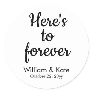 Personalized Wedding Favor Treat Bag Elegant Chic Classic Round Sticker