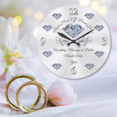 Personalized Wedding Gift for Couple Large Clock