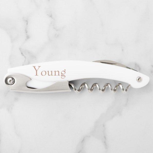 personalized wedding in rosegold corkscrew