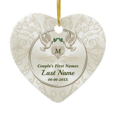 Personalized Wedding, Love Birds Ornament