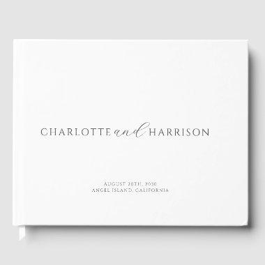 Personalized Wedding Monogram White Guest Book
