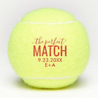 Personalized Wedding Perfect Match Red Tennis Balls