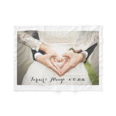 Personalized Wedding Photo Forever & Always Fleece Blanket