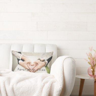 Personalized Wedding Photo Forever & Always Lumbar Pillow