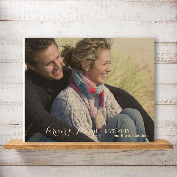 Personalized Wedding Photo Forever & Always Wood Wall Art