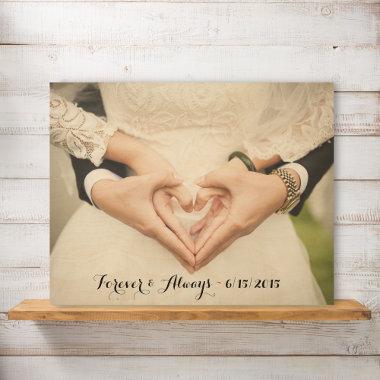 Personalized Wedding Photo Forever & Always Wood Wall Art