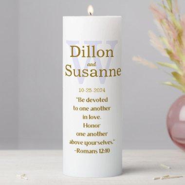 Personalized Wedding Pillar Candle