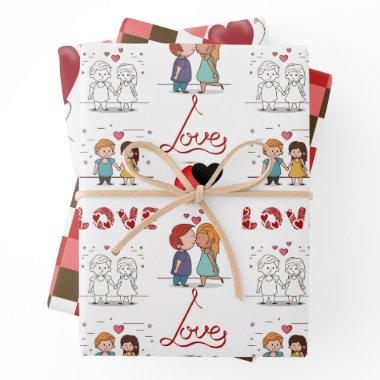 Personalized Wedding wrapping paper set gifts.