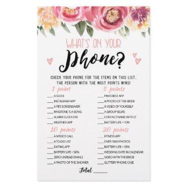 Personalized What's on your phone Hen Party game