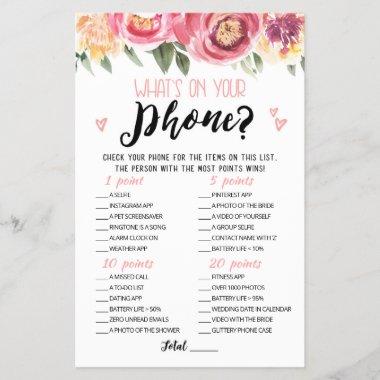 Personalized What's on your phone Hen Party game