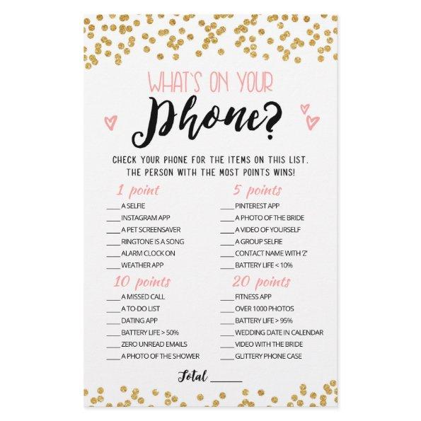 Personalized What's on your phone Hen Party game