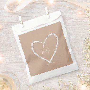Personalized White Bridal Shower Taupe Favor Bag