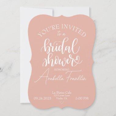 Personalized White Wedding Bridal Shower Rose Gold Invitations