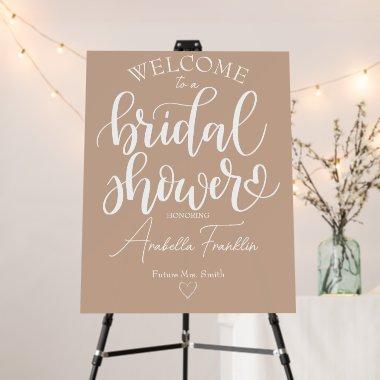 Personalized White Wedding Bridal Shower Taupe Foam Board