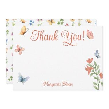 Personalized Wildflower Butterflies  Thank You