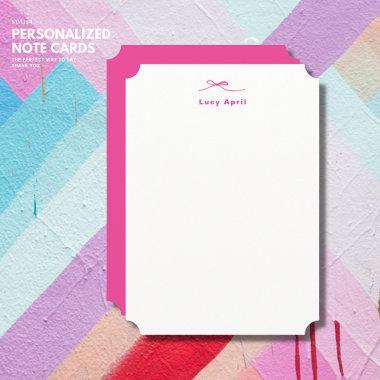 Personalized with Name Pink Note  with Bow