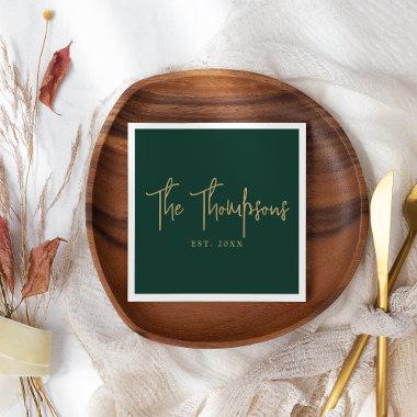 Personalized With Names Elegant Calligraphy Script Napkins