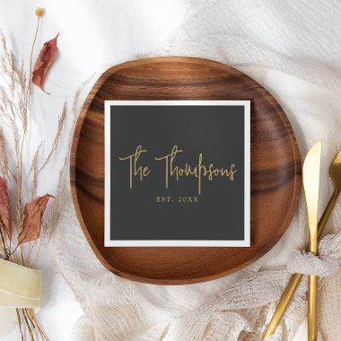 Personalized With Names Elegant Calligraphy Script Napkins