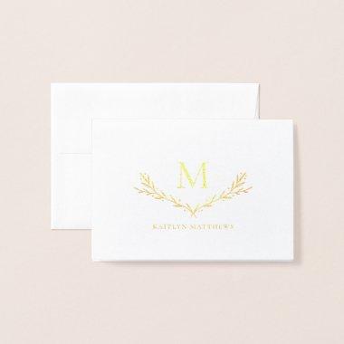 Personalized Wreath Monogram Initial Foil Invitations