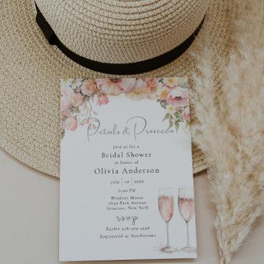 Petal and Prosecco Bridal Shower Invitations