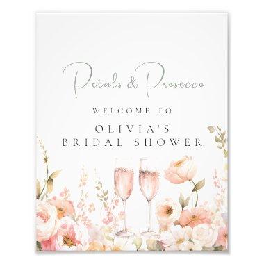 Petal and Prosecco Bridal Shower Welcome Photo Print