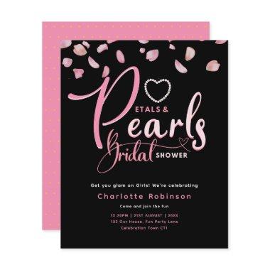 PETALS AND PEARLS Pink Black Chic Bridal Shower