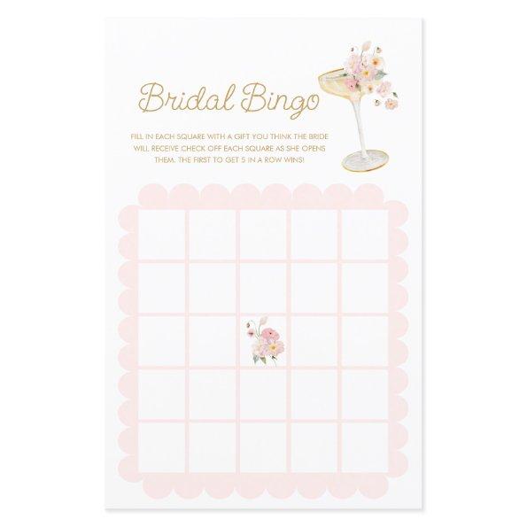 Petals and Prosecco Bridal Bingo Game Invitations