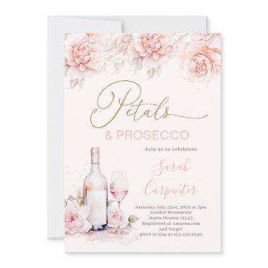 Petals and Prosecco Bridal Shower Invitations