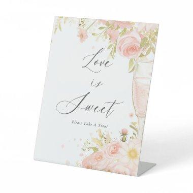 Petals And Prosecco  Love Is Sweet Pedestal Sign