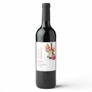 Petals And Prosecco  Party Wine Label
