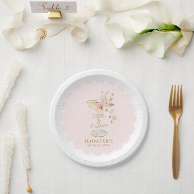 Petals and Prosecco Bridal Shower Personalized Paper Plates