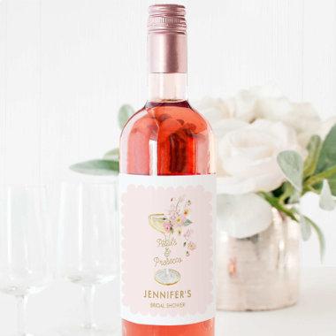 Petals and Prosecco Bridal Shower Personalized Wine Label