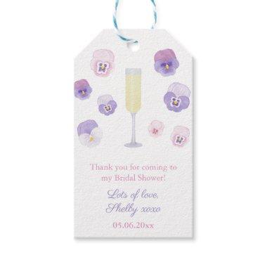 Petals And Prosecco Bridal Shower Thank You Favor Gift Tags