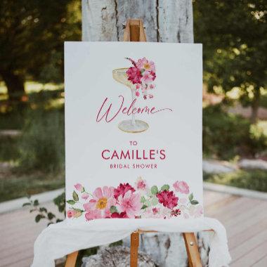 Petals and Prosecco Bridal Shower Welcome Sign