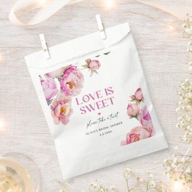 Petals and prosecco bright pink love is sweet favor bag