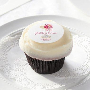 Petals and Prosecco Floral Bridal Shower Edible Frosting Rounds