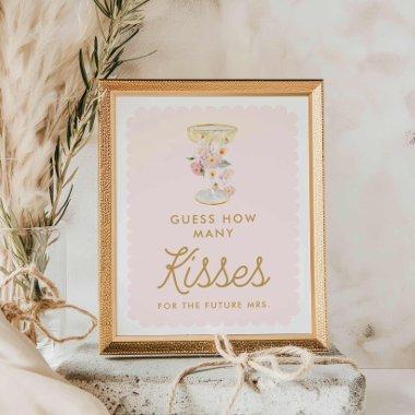 Petals and Prosecco Guess How Many Kisses Game Poster