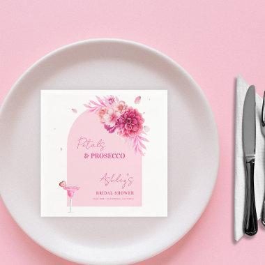 Petals and Prosecco Hot Pink Floral Bridal Shower Napkins