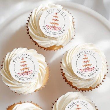 Petals and Prosecco modern hot pink  Edible Frosting Rounds