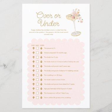 Petals and Prosecco Over or Under Bridal Game