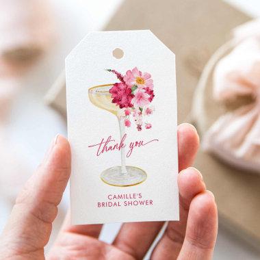 Petals and Prosecco Pink Bridal Shower Favor Gift Tags