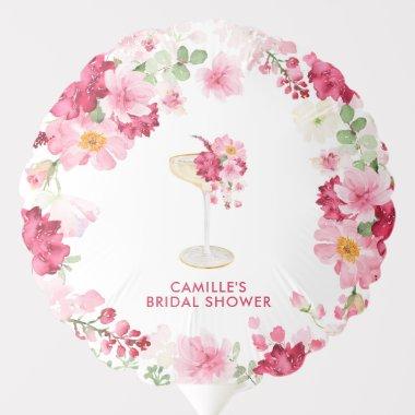 Petals and Prosecco Pink Floral  Balloon