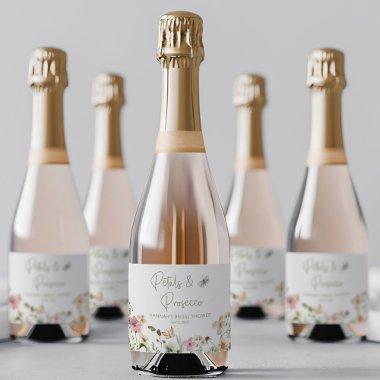 Petals and Prosecco Wedding  Sparkling Wine Label
