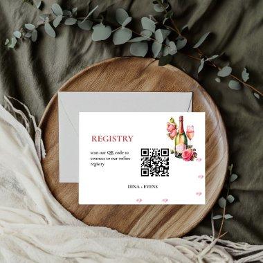 Petals And Prosecco Wedding registry QR CODE Enclosure