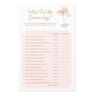 Petals and Prosecco What did the Groom Say Game