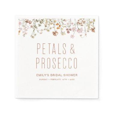 Petals and Prosecco Wildflower Bridal Shower Napkins