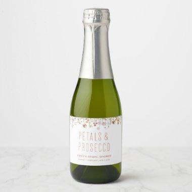 Petals and Prosecco Wildflower Bridal Shower Sparkling Wine Label