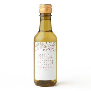 Petals and Prosecco Wildflower Bridal Shower Wine Label